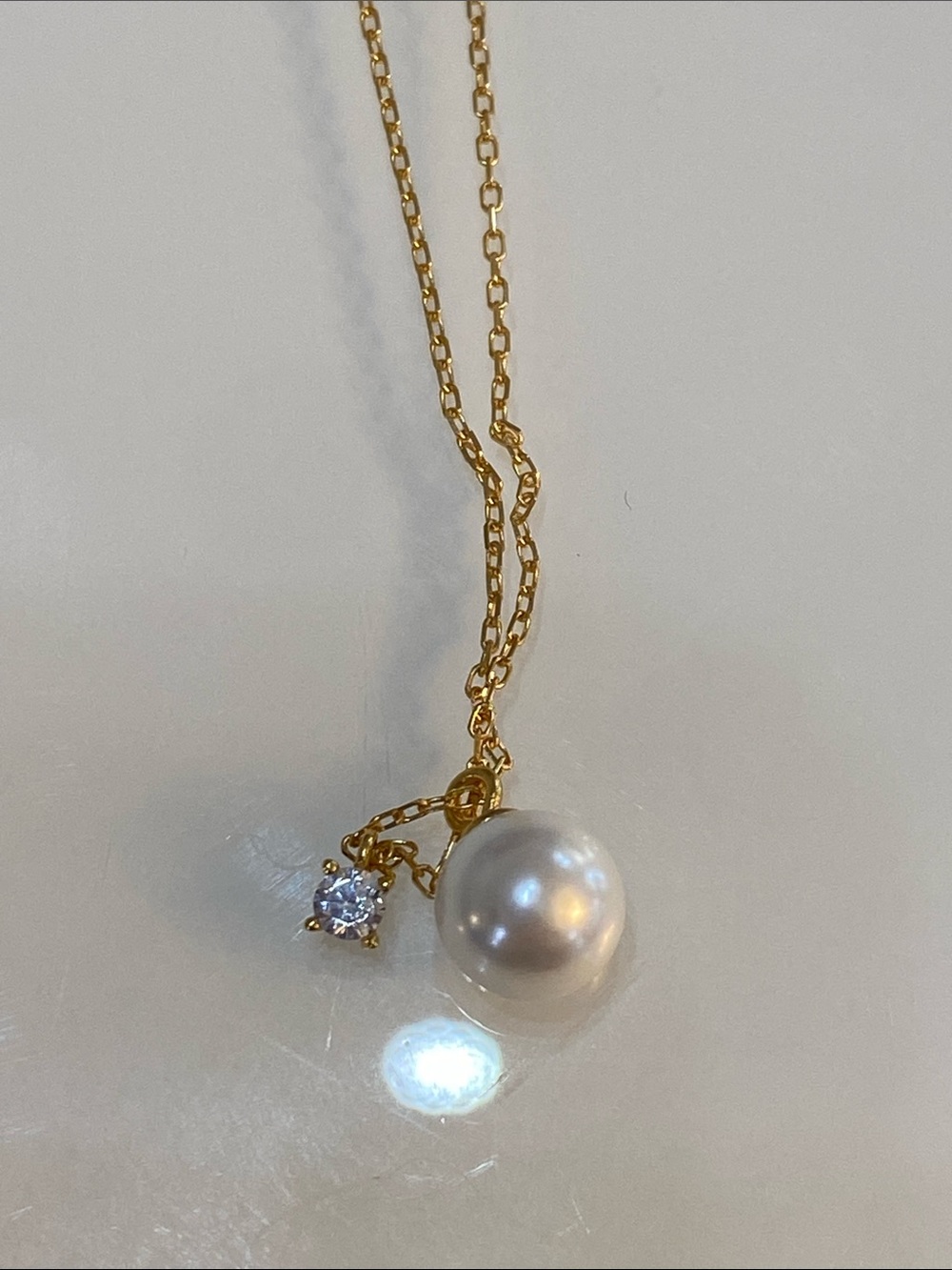 Sterling silver necklace with genuine pearl